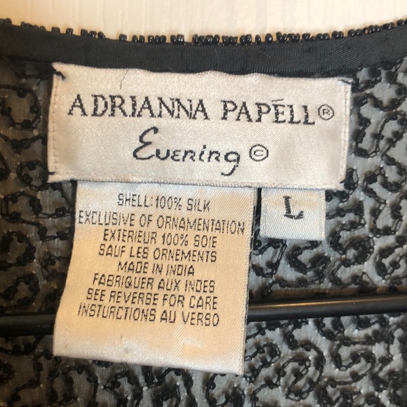 Adrianna Papell Sheer Silk Beaded Jacket Size L - Picture 11 of 16
